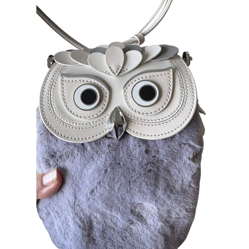 Kate Spade Kate Spade Hoot Gray 3D Owl Crossbody Bag Novelty Limited Edition - Picture 6 of 8